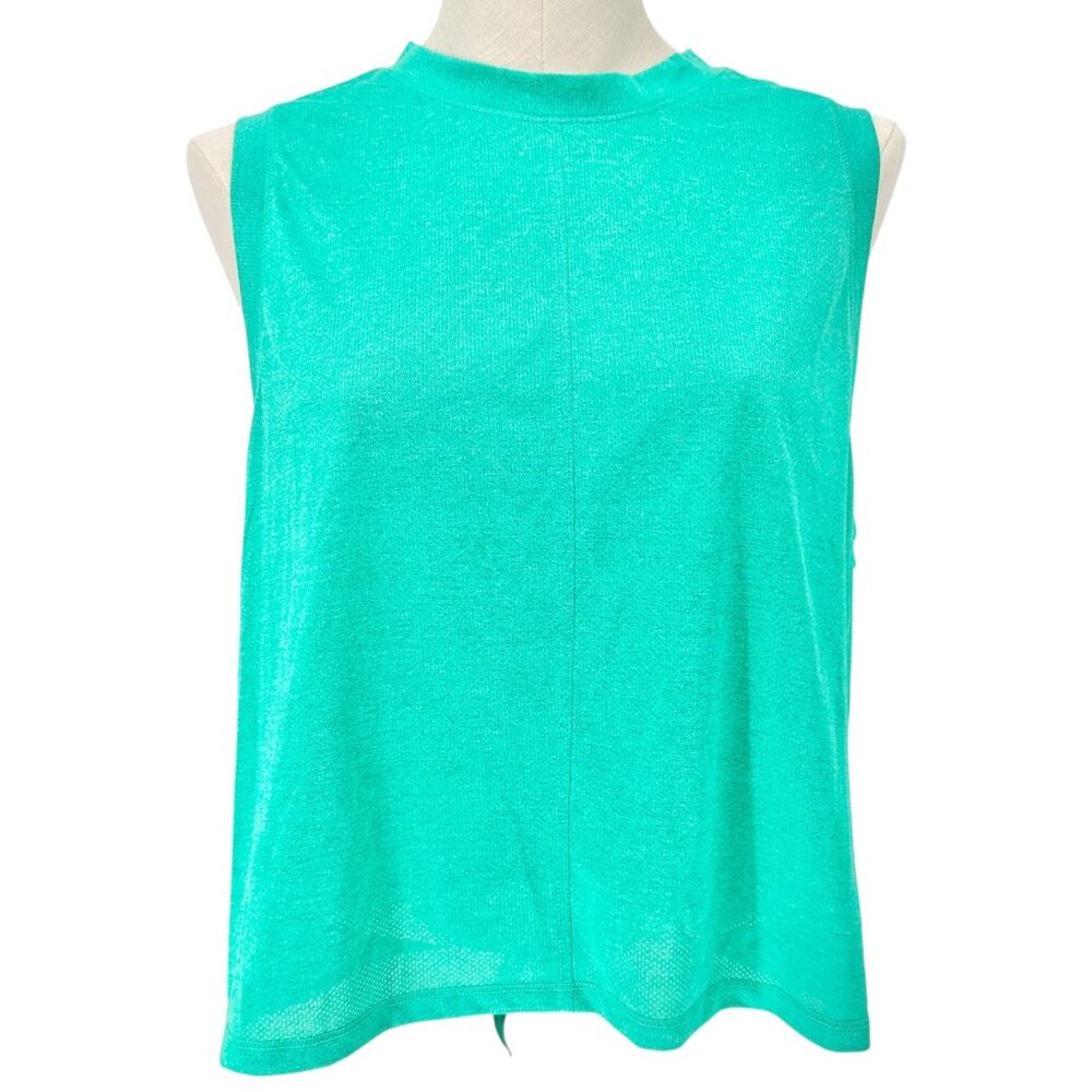 DSG Tie-Back Tank Top Womens XL Mint Green Mesh Poly Nylon Summer Activewear